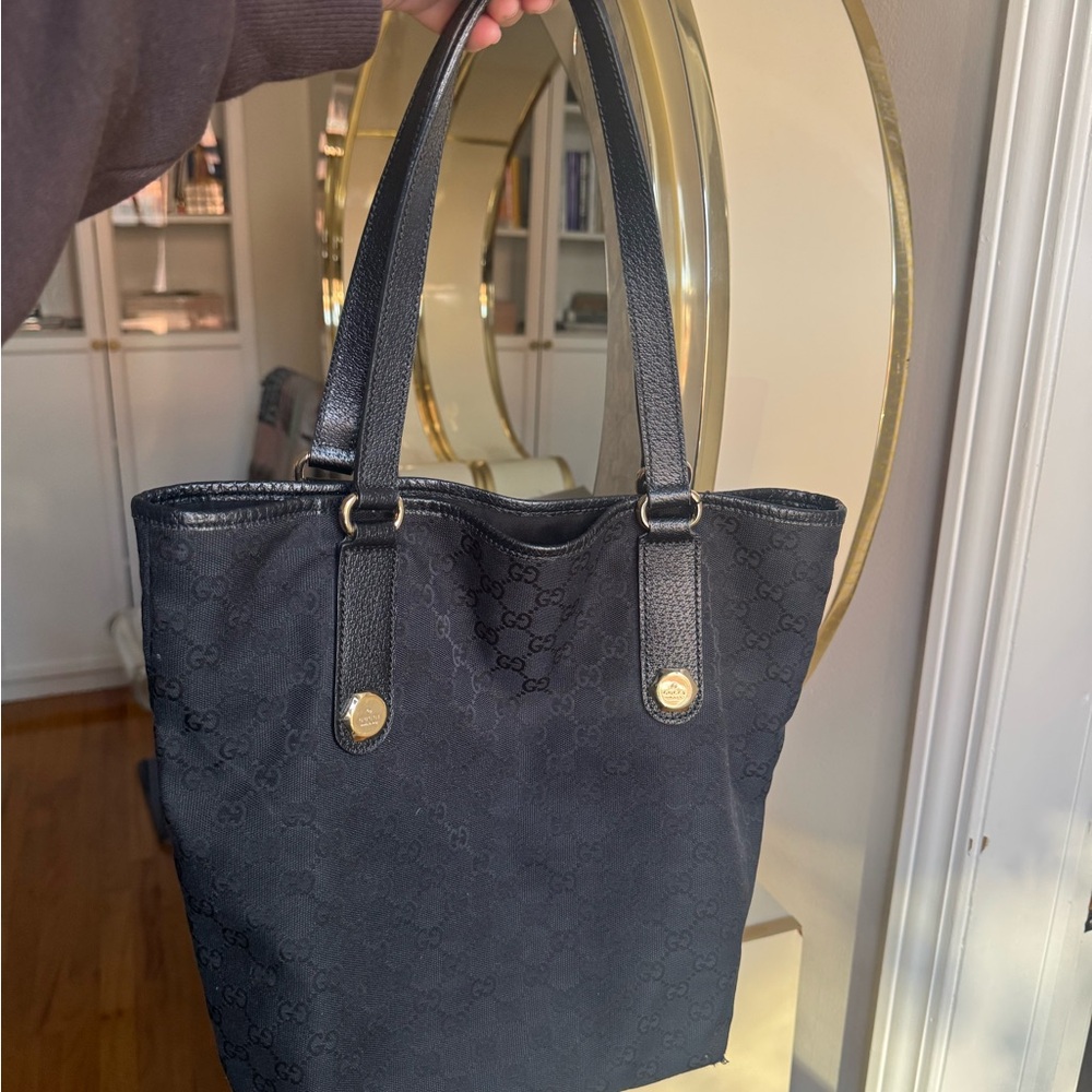 AUTHENTIC Gucci Black Monogram Tote, COA included